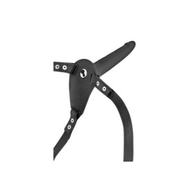 Gode ceinture vibrant noir USB 
